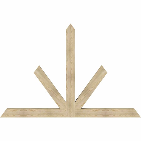 Ekena Millwork Saratoga Rough Sawn Timber Gable Bracket, Douglas Fir, 96"W x 64"H x 6"D x 6"F, 16/12 Pitch GBW096X64X0606SAR00RDF